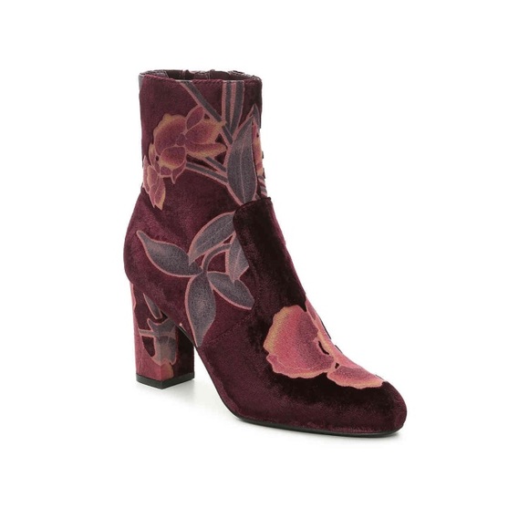 Steve Madden Shoes - Steve Madden Elissa Velvet Brocade Bootie Burgundy